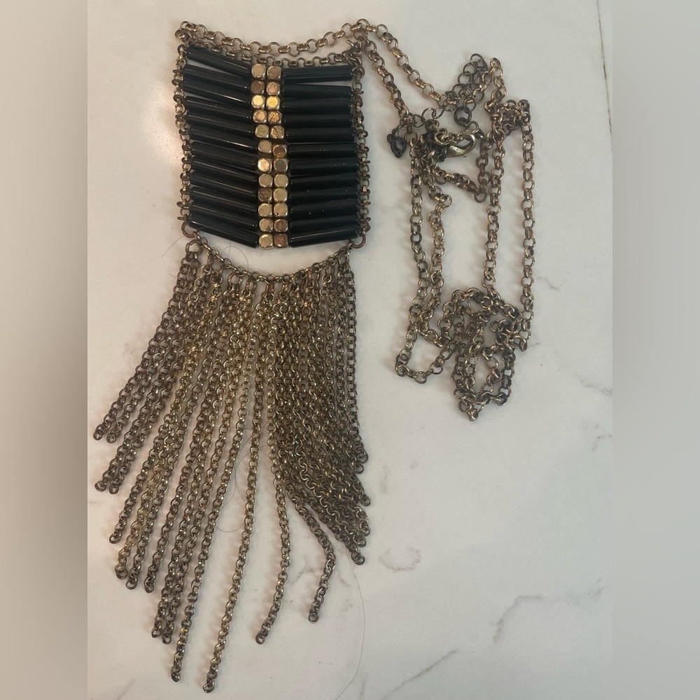 Black long necklace